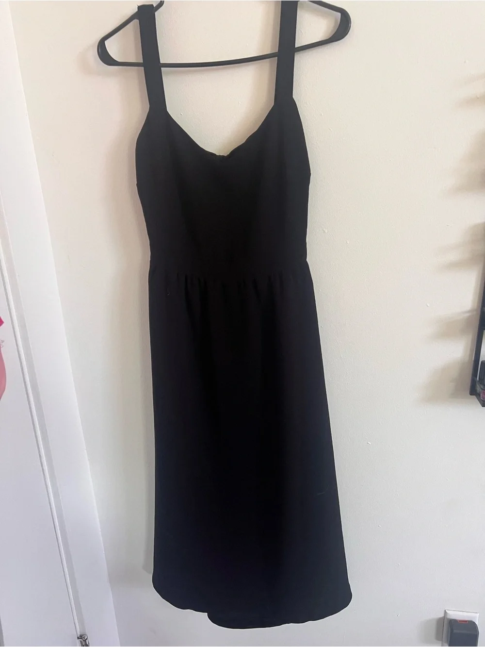 Sezane black midi dress with back tie